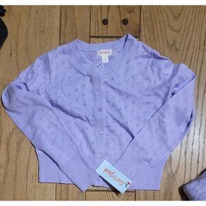 Cat & Jack Purple Button Up Sweater Size S 6/7